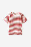 Essential Short Sleeve Graphic Tee, BALLET PINK/VARSITY RED/ROCKY ROAD STRIPE - example image 1