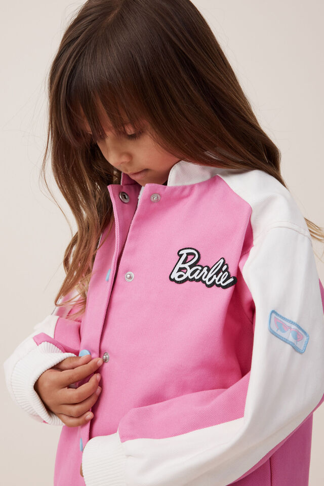Barbie Moto Jacket, LCN MAT BARBIE/PINK GERBERA