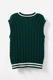 Kingsley Knit Vest, PINE TREE GREEN/CABLE STRIPE - alternate image 3