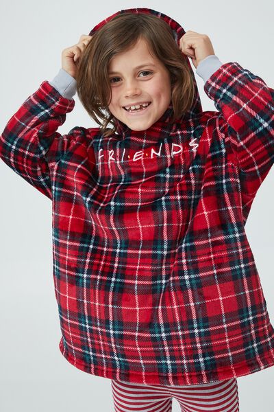 Snugget Kids Oversized Hoodie Licensed Northern, LCN WB JESTER RED/FRIENDS CHECK