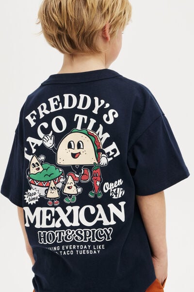 Drop Shoulder Personsalisation Tee, SQUID INK/COOL BEANS MEXICAN