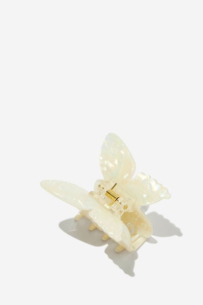 Claudia Claw Clip, VANILLA/OPALESCENT BUTTERFLY