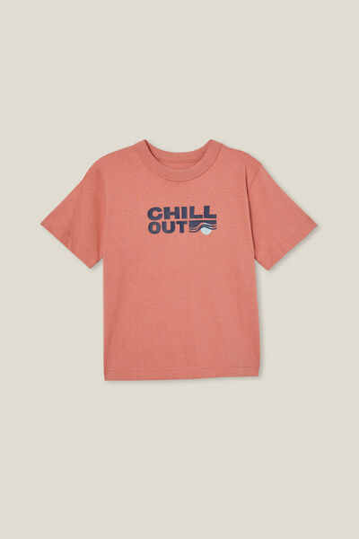 Jonny Short Sleeve Print Tee, CLAY PIGEON/CHILL OUT