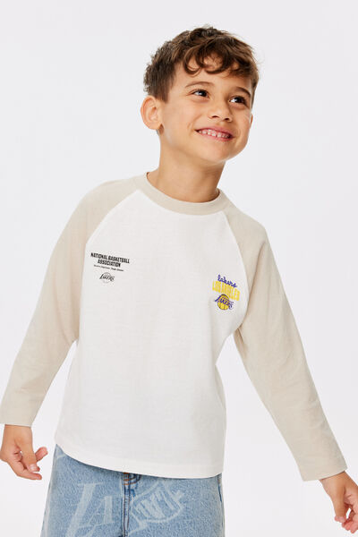 Raglan Long Sleeve Tee, LCN NBA RAINY DAY/LAKERS