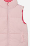 Jamie Reversible Puffer Vest, MARSHMALLOW/FUCHSIA BOOM - alternate image 2