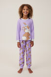 Willow Long Sleeve Flutter Pyjama Set License, LCN DIS LILAC DROP/MISS GARDEN BUNNY - alternate image 2