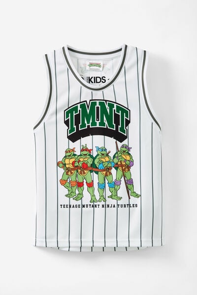 License Basketball Tank, LCN NIC WHITE & SWAG GREEN STRIPE/TMNT