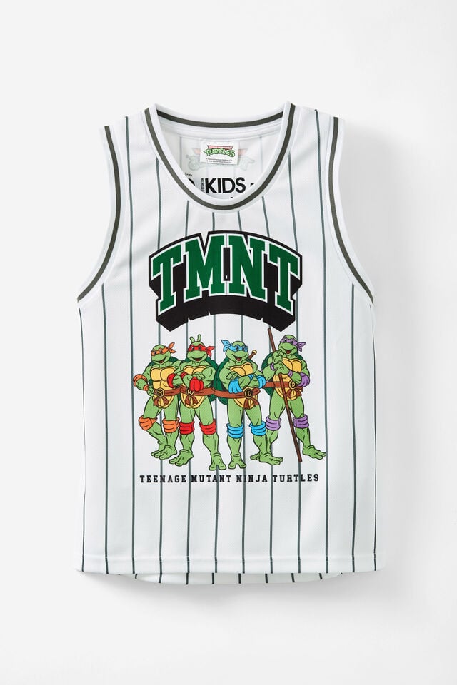 License Basketball Tank, LCN NIC WHITE & SWAG GREEN STRIPE/TMNT