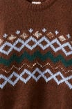 Boys Cosy Crew Neck Sweater, ROCKY ROAD FAIRISLE - example image 2