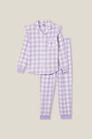 Angeline Long Sleeve Pyjama Set, LILAC DROP/LUREX GINGHAM - alternate image 1