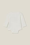 Organic Newborn Pointelle Long Sleeve Bubbysuit, MILK/BEST THING 2024 - alternate image 3