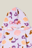 Baby Hooded Towel - Personalised, VINTAGE LILAC/MERMAIDS - alternate image 2