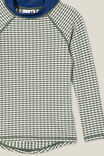 Flynn Long Sleeve Raglan Rash Vest, SWAG GREEN/TEXTURE STRIPE - alternate image 2