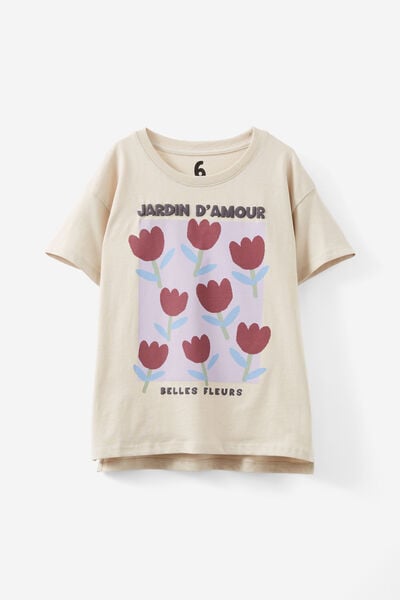 Poppy Short Sleeve Graphic Print Tee, RAINY DAY/JARDIN TULIP