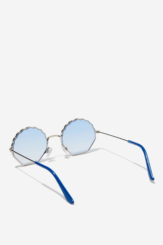Kids Sienna Shell Metal Sunglasses, BLUE PUNCH/SILVER