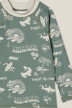 Flynn Long Sleeve Raglan Rash Vest, SWAG GREEN/RAINY DAY SHARK - alternate image 2