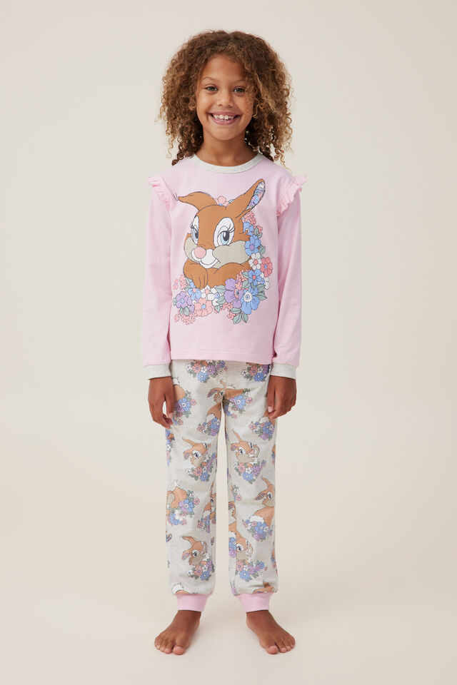 Pijamas - Ava Long Sleeve Pyjama Set Licensed, LCN DIS BLUSH PINK/GARDEN FLORAL MISS BUNNY