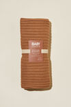 Organic Rib Knit Blanket, TAUPY BROWN - alternate image 1