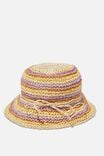 Kids Crochet Floppy Hat, BRIGHT STRIPE - alternate image 1