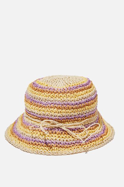 Chapéu - Kids Crochet Floppy Hat, BRIGHT STRIPE