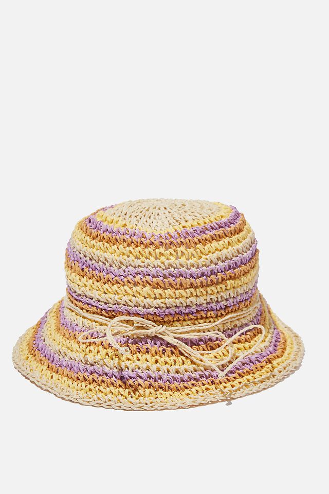 Kids Crochet Floppy Hat, BRIGHT STRIPE