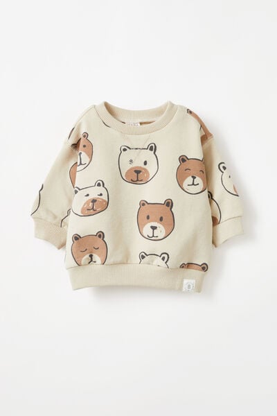 Alma Drop Shoulder Sweater, RAINY DAY/BEARY CUTE