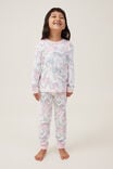 Serena Long Sleeve Pyjama Set, OATMEALE MARLE/BREEZY UNICORN - alternate image 2