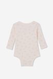 Organic Newborn Long Sleeve Bubbysuit, CRYSTAL PINK/VIVI FLORAL - alternate image 3