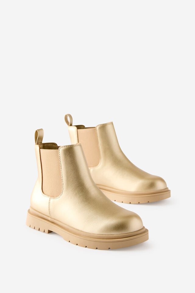 Kids Stretch Gusset Boot, GOLDY