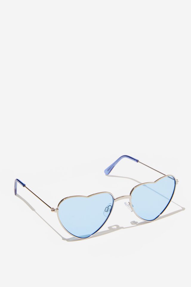Kids Hayley Heart Metal Sunglasses, DUSK BLUE/SILVER