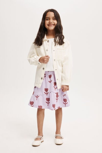 Everly Fleece Skirt, LILAC DROP/TULIPS