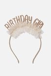 Birthday Headband, BIRTHDAY GIRL TULLE - alternate image 1