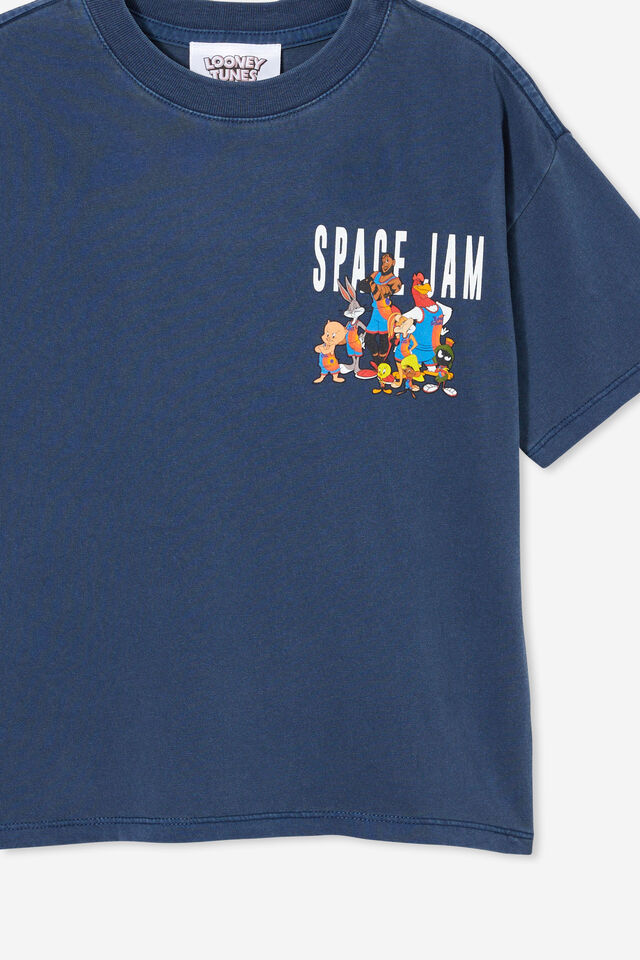 Camiseta - Space Jam Drop Shoulder Short Sleeve Tee, LCN WB IN THE NAVY/SPACE JAM