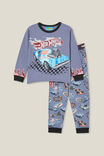 Ace Long Sleeve Pyjama Set Licensed, LCN MAT STEEL/HOT WHEELS FLAMES - alternate image 1