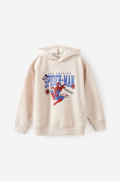License Sammy Oversize Hoodie, LCN MAR OATMEAL MARLE/SPIDERMAN