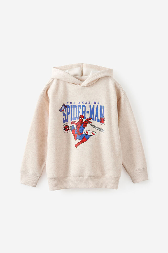 Spiderman Marvel Oversized Hoodie, LCN MAR OATMEAL MARLE/SPIDERMAN