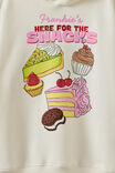 Sammy Oversized Hoodie- Personalised, DARK VANILLA/HERE FOR THE SNACKS - example image 2