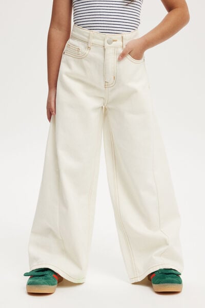 Ellie Wide Leg Jean, ECRU