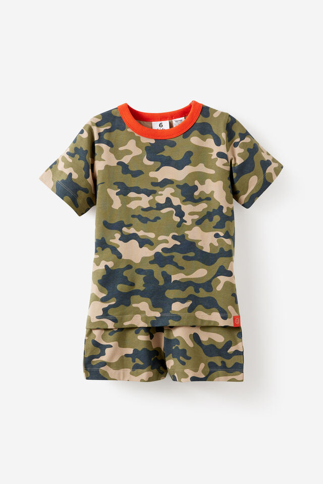 Dreamdrift Short Sleeve Pj Set, CAMO/VINTAGE CARGO