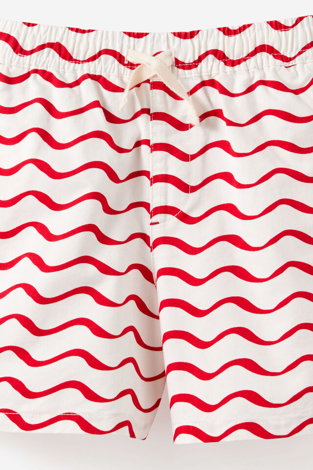 Relaxed Pull On Short, VARSITY RED WAVE