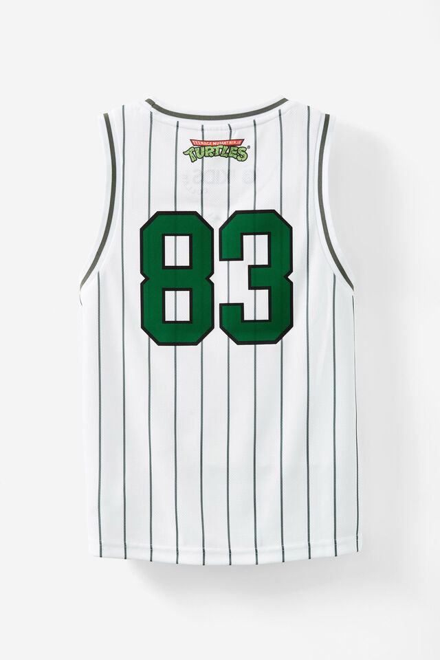 License Basketball Tank, LCN NIC WHITE & SWAG GREEN STRIPE/TMNT