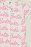Barbie The Short Sleeve Zip Romper, LCN MAT VANILLA/BARBIE YARDAGE - alternate image 2