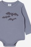 The Long Sleeve Bubbysuit, STEEL/SPOOKY BATS CAULDRON - alternate image 2