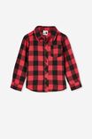 Rugged Long Sleeve Shirt, RED/PHANTOM BUFFALO CHECK - alternate image 1