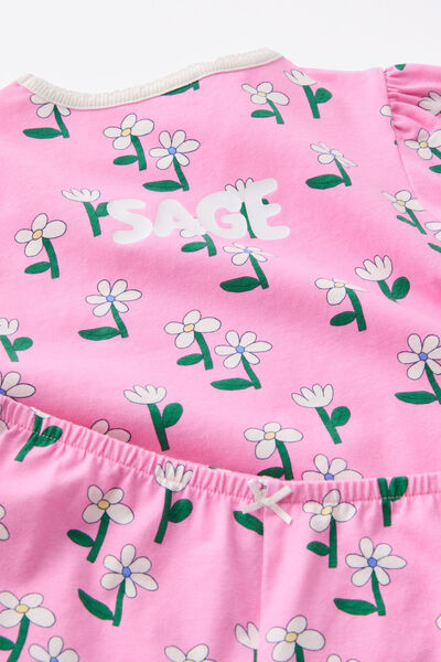 Dreamdrift Puff Short Slv Pj Set Pers, STRAWBERRY MILK/STEM FLORAL