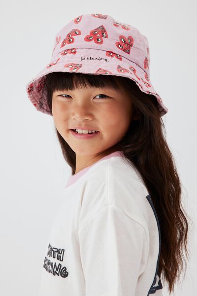 Kids Licensed Bucket Hat, LCN KEI KEITH HARING HEART/MARSHMALLOW