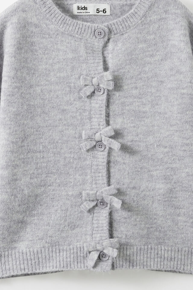 Cosi Knit Cardigan, GREY MARLE/BOW BUTTONS