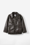 Fletcher Faux Leather Bomber Jacket, AGED HOT CHOCCY - alternate image 1