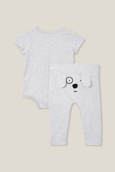 In-Character Short Sleeve Set, CLOUD MARLE/DOG