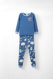 Milo Long Sleeve Pyjama Set, PETTY BLUE/ BASKETBALL ELEMENTS - alternate image 1